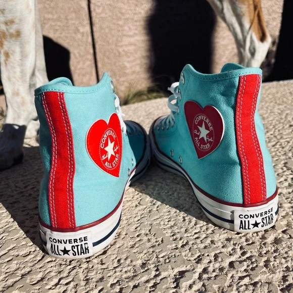 NWOB Converse Chuck Taylor All Star High Top Aqua Blue Personalized Women Size 9 - Picture 4 of 9